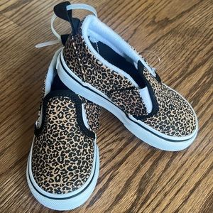 NWT Toddler Vans Slip on Leopard Print
